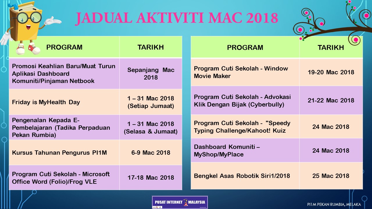 JadualAktiviti Mac2018
